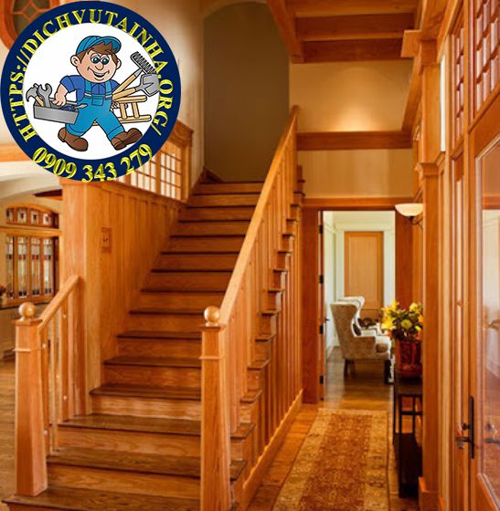 sửa cầu thang gỗ tại nhà phường Cầu Ông Lãnh