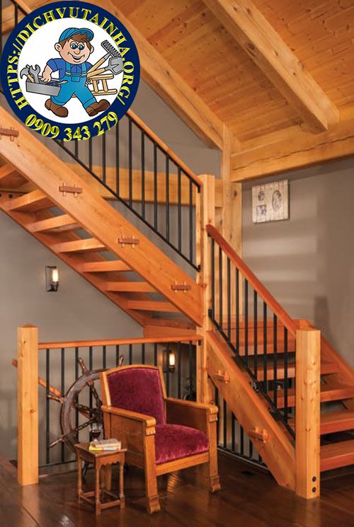 sửa cầu thang gỗ tại nhà phường Diên Hồng