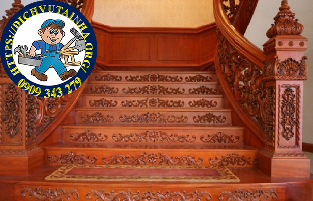 sửa cầu thang gỗ tại nhà phường Long Hưng