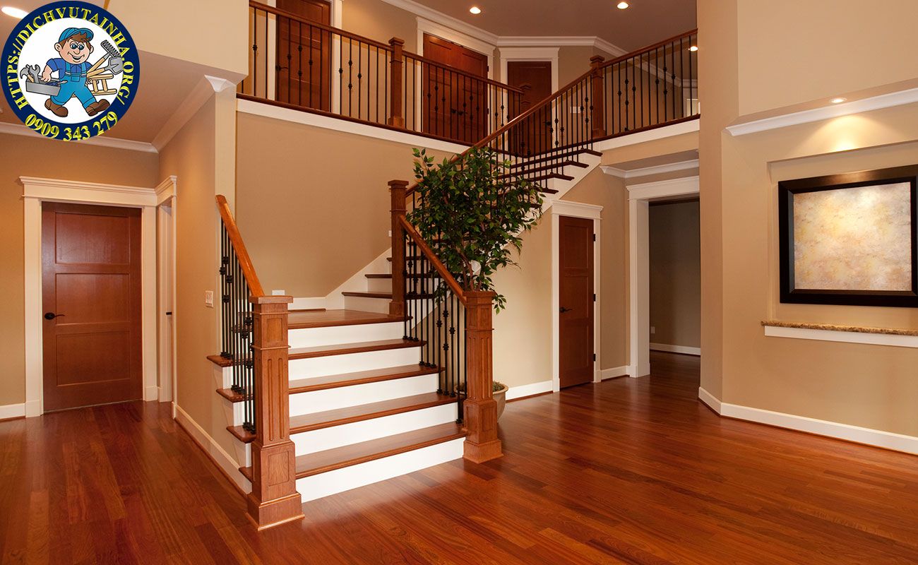 sửa cầu thang gỗ tại nhà phường Phú Định
