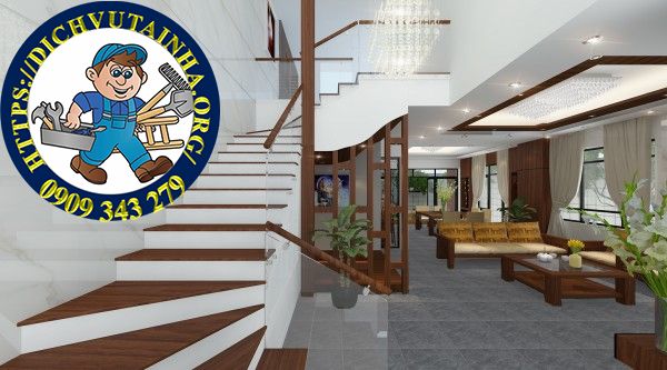 sửa cầu thang gỗ tại nhà Xã Nhà Bè